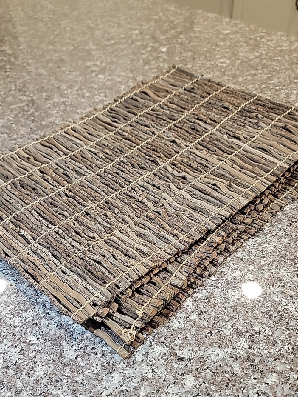 Woven Bamboo Table Placemat in Brown - Natural Texture Set Of 5